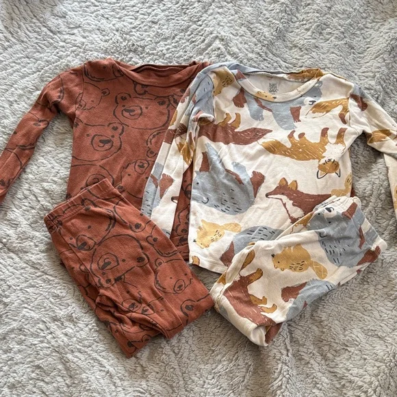 Carter's Brown and Multicolor Animal Pajama Set bundle 3T boys - Picture 1 of 1